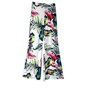 Womens Tropical Wide Leg Palazzo Pants Sz S Cruise Resort Vacay Island Botanical